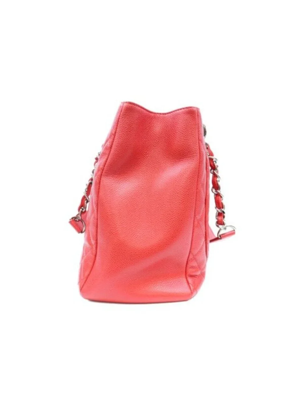 Chanel Red Caviar Silver Grand Shopping Tote GST